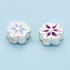 925 Sterling Silver Enamel Beads STER-T008-35M-2