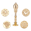 CRASPIRE Alloy Handle and Brass Wax Seal Stamp Head Sets DIY-CP0004-70C-1