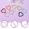 18Pcs 9 Colors Baking Paint Alloy Spring Gate Rings FIND-SC0017-36-3
