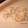 Hollow Out Leaf Alloy Cuff Bangles & Cuff Rings Sets FS-WG00ED8-01-4