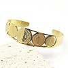 Religion 201 Stainless Steel Cuff Bangles for Women BJEW-F507-01G-1