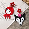 Cute Red Riding Hood and Fox Acrylic Dangle Stud Earrings UN9858-3