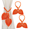 Handmade Macrame Leaf Curtain Tiebacks AJEW-WH0258-856B-1