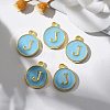 Golden Plated Alloy Enamel Charms X-ENAM-S118-04J-5