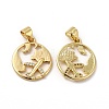 Eco-friendly Rack Plating Brass Micro Pave Cubic Zirconia Pendants KK-E072-16G-1