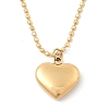 Ion Plating(IP) 304 Stainless Steel Heart Pendant Ball Chain Necklaces for Women NJEW-F328-03G-1