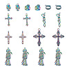 32Pcs 8 Style Rainbow CoLOR Alloy Pendants PALLOY-SW0001-02-2