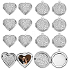 12Pcs 2 Styles Stainless Steel Round Locket Pendants STAS-GA0002-05-1