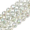 Transparent Electroplate Glass Beads Strands EGLA-N002-34C-B04-1