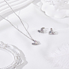 Stainless Steel Pave Colorful Cubic Zirconia Heart Necklaces & Stud Earrings Sets for Women SJEW-LP0001-42P-3