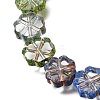 Picasso Baking Paint & Golden Metal Enlaced Glass Beads Strands GL-CBA98F0-01-2
