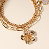 Alloy White Flower Charm Double Layer Chain Anklets for Women FS-WG4B964-01-3