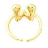 Rack Plating Brass Open Cuff Rings RJEW-S394-01G-W-3