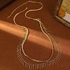 Alloy Tassel Double Layer Waist Belly Chains for Women FS-WG82127-01-2