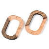 Transparent Resin & Walnut Wood Pendants RESI-S389-031A-B04-2