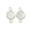 Flat Round Brass Connector Cabochon Settings KK-K414-13G-S-1