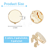 6 Pairs 3 Colors Brass Cufflink Settings FIND-FH0010-31-2