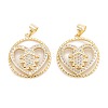 Brass Micro Pave Clear Cubic Zirconia Pendants ZIRC-M115-14G-1