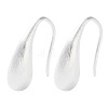 999 Sterling Silver Teardeop Dangle Earrings EJEW-P296-29S-1