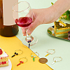 Horn of Plenty Alloy Enamel with Glass Bead Wine Glass Charms AJEW-AB00040-3