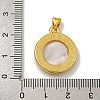 Rack Plating Brass Micro Pave Clear Cubic Zirconia Flat Round Pendants KK-U025-10G-02-3