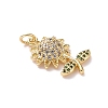 Brass Micro Pave Cubic Zirconia Pendants KK-G415-37G-5