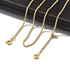 1.5mm Rack Plating Brass Wheat Chain Adjustable Slider Necklaces for Women Men MAK-L044-07G-1