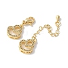 Brass Clear Cubic Zirconia Chain Extender KK-F893-14G-2