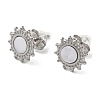 Non-Tarnish 304 Stainless Steel Embossing Stud Earrings LS-EJEW-U001-06P-01-2