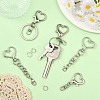 20Pcs 4 Styles Zinc Alloy Keychain Clasps FIND-SP0004-22-5