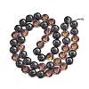 Half Electroplate Baking Paint Glass Beads Strands EGLA-K061-11A-AB11-3