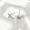 Brass Micro Pave Clear Cubic Zirconia Stud Earrings EJEW-R016-26P-18-3