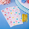 45Pcs 3 Styles Heart Print Plastic Cookies Storage Bags ABAG-TA0001-22-5