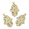 Brass Pave Cubic Zirconia  Pendants KK-Z028-19G-1