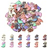 24Pcs 12 Styles Light Gold Alloy Printed Pendants FIND-YW0011-62-1