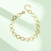 304 Stainless Steel Ring Link Chain Bracelets BJEW-P373-02B-G-2