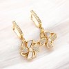 Windmill Brass Micro Pave Clear Cubic Zirconia Hoop Earrings KK-D363-16G-4