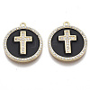 Brass Micro Pave Cubic Zirconia Pendants KK-R130-035-01G-NF-1