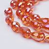Electroplate Glass Beads Strands X-EGLA-D015-15x10mm-16-3