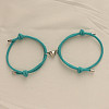Alloy Heart-shaped Magnetic Braided Rope Bracelets for Couple Girlfriends WG59636-20-1