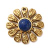 Dyed Natural Lapis Lazuli Flower Pendants STAS-R009-05G-02-1