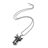 Halloween 304 Stainless Steel Devil Skull Pendant Necklaces for Men WG53C55-01-1