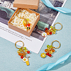 SUPERFINDINGS 1 Set Flower/Bee/Orange Juice Alloy Enamel Pendant Keychain KEYC-FH0001-38A-5