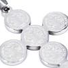 304 Stainless Steel Saint Benedict Medal Cross Pendants STAS-F012-12-3