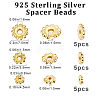 Beebeecraft 15Pcs 3 Size Sterling Silver Spacer Beads STER-BBC0001-95G-2