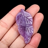 Natural Amethyst Carved Healing Leaf Stone PW-WG31545-02-1