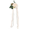 CRASPIRE 2Pcs 2 Style Silk Cloth Rose Flower Boutonniere Brooch & Wrist Corsage AJEW-CP0001-53-5