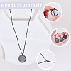 3Pcs Stainless Steel Rotatable Blank Flat Round Pendant Necklaces for Women Men NJEW-SC0001-81-5