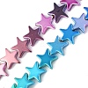 Gradient Color Electroplated Synthetic Non-magnetic Hematite Beads Strands G-A263-F01-02-1