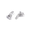 Brass Micro Pave Clear Cubic Zirconia Pendants KK-K351-46E-P-2